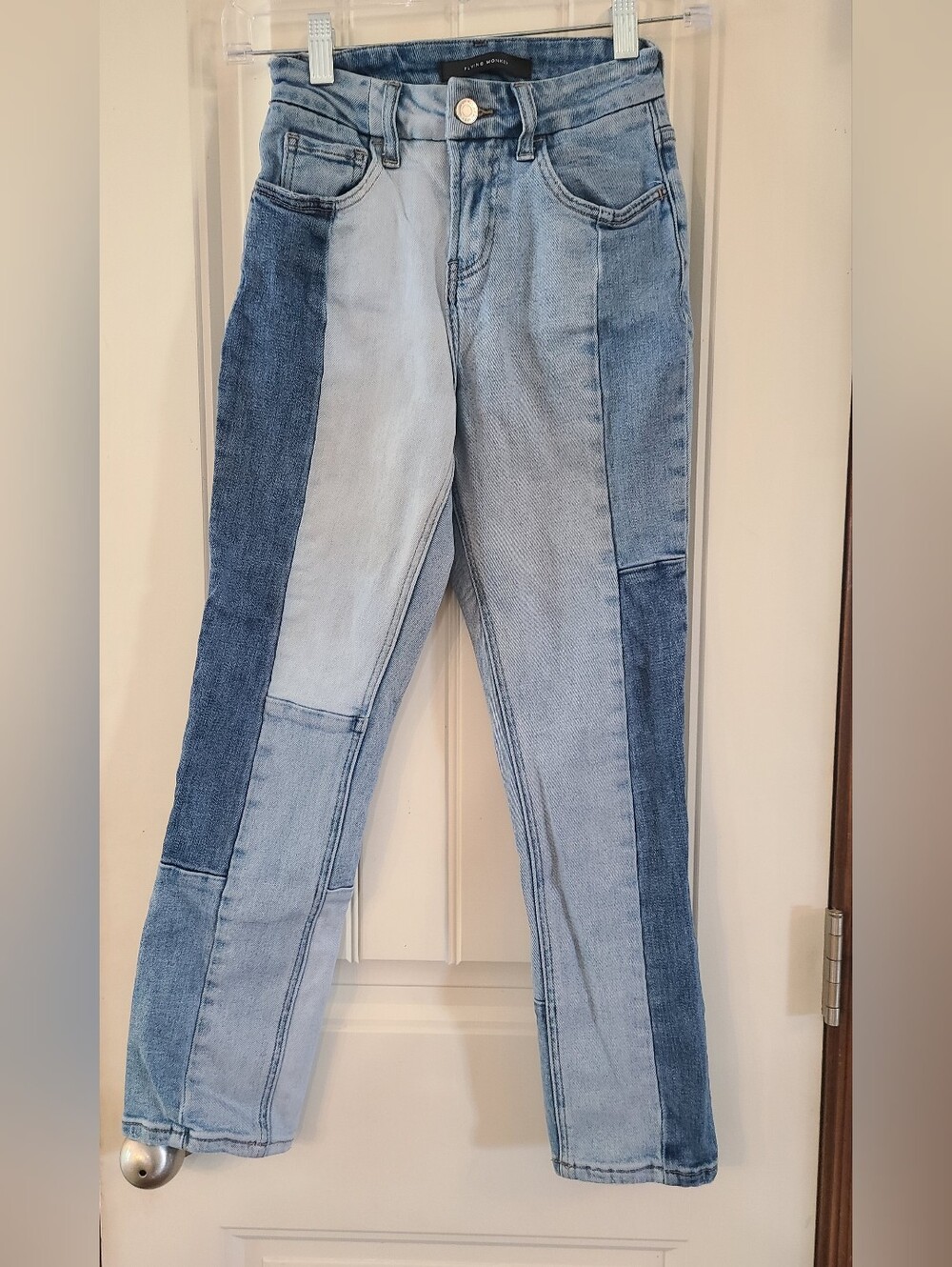 Flying Monkey Light & Dark Blue Patchwork Women's Mom Jeans Size 22 (00)